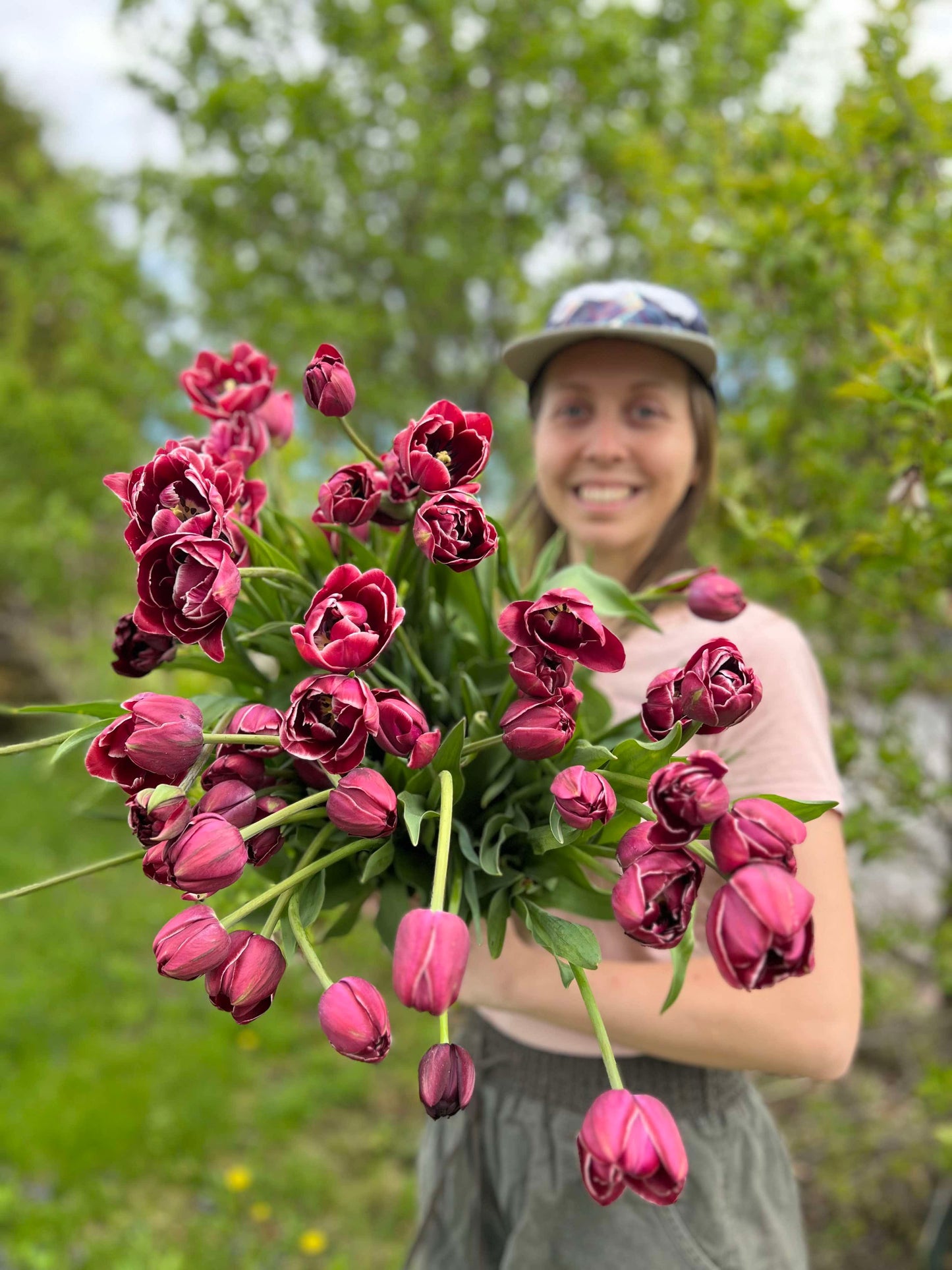 Bouquet de tulipes fraîches – Vert Sauge