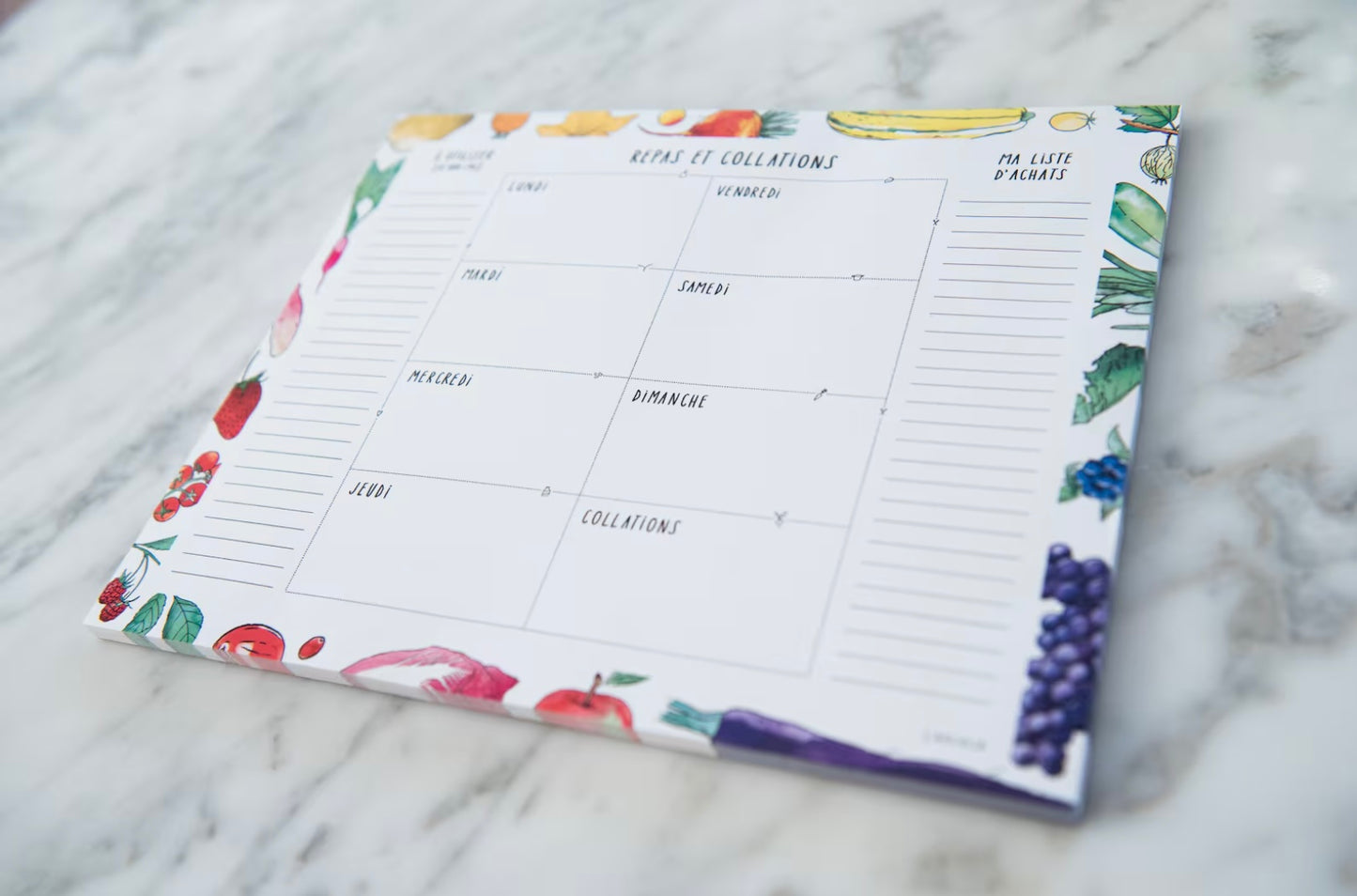 Meal and snack planner (grocery list) - 10X8 inches