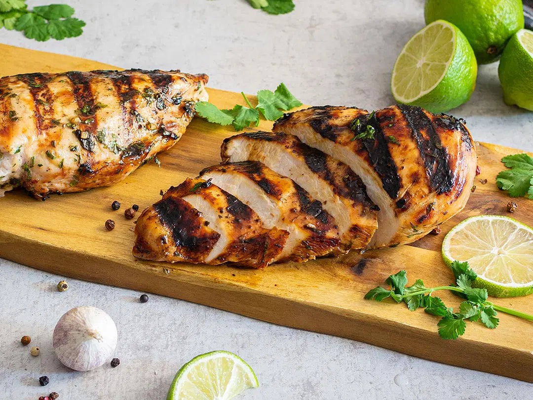 Poitrine de poulet marinée Coriandre et lime