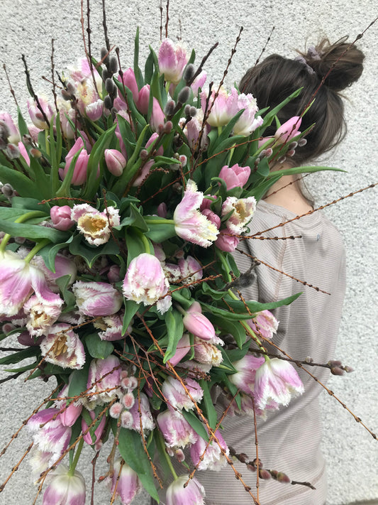 Bouquet de tulipes fraîches – Vert Sauge