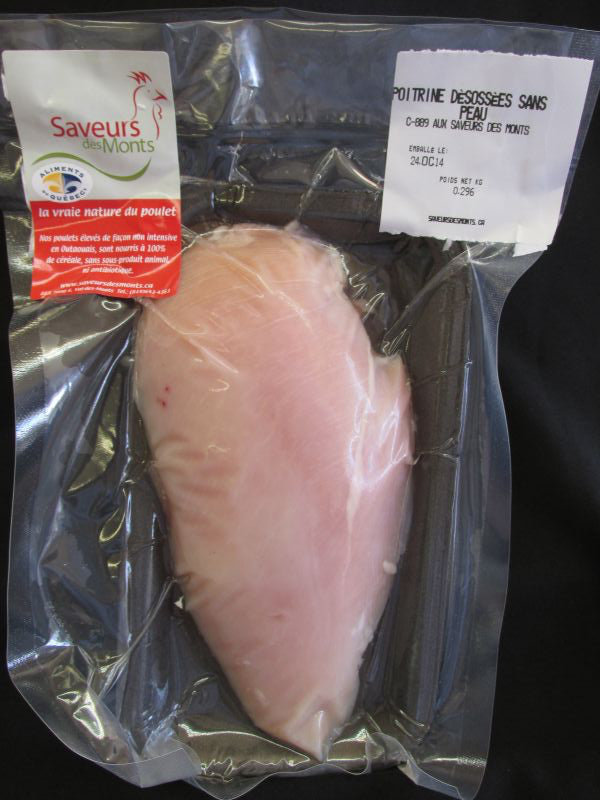 Poitrine de poulet sans os, sans peau