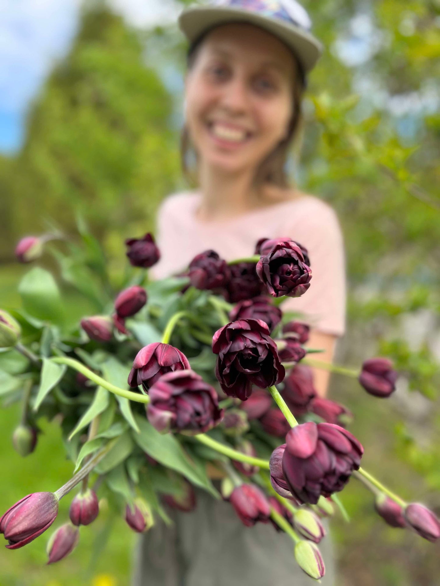 Bouquet de tulipes fraîches – Vert Sauge