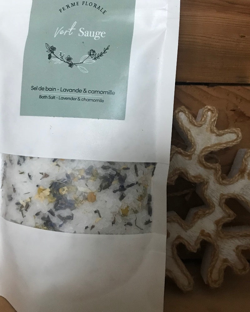 Sel de bain - Lavande et camomille - Ferme florale Vert Sauge