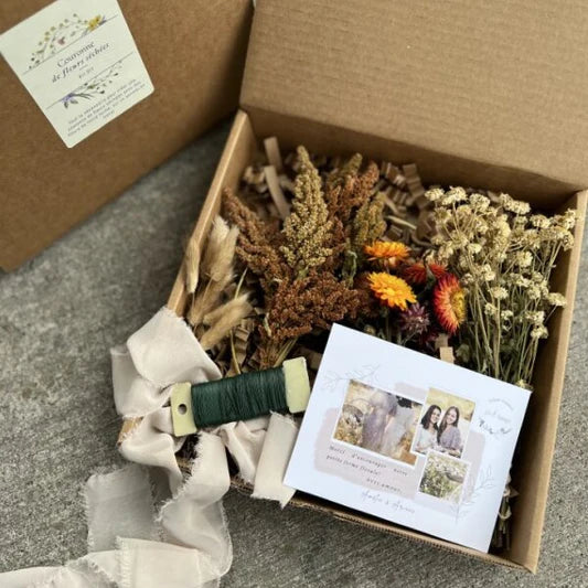 Couronne de fleurs séchées - Boîte kit DIY